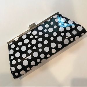 Neiman Marcus black & white polka dot purse